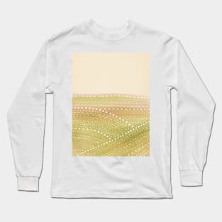 Beige and green abstract landscape Long Sleeve T-Shirt